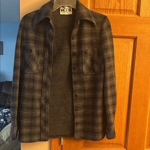ACT III Women’s Black Plaid Flannel Button Down Shirt